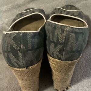 Wedge Espadrille Heels in Chambray Blue/ Denim